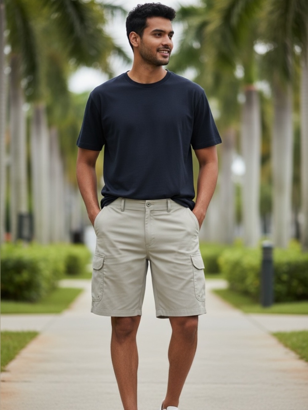 Men's Savane Performance Stretch Cargo Shorts | Khaki | 40 | Casual | Outdoor